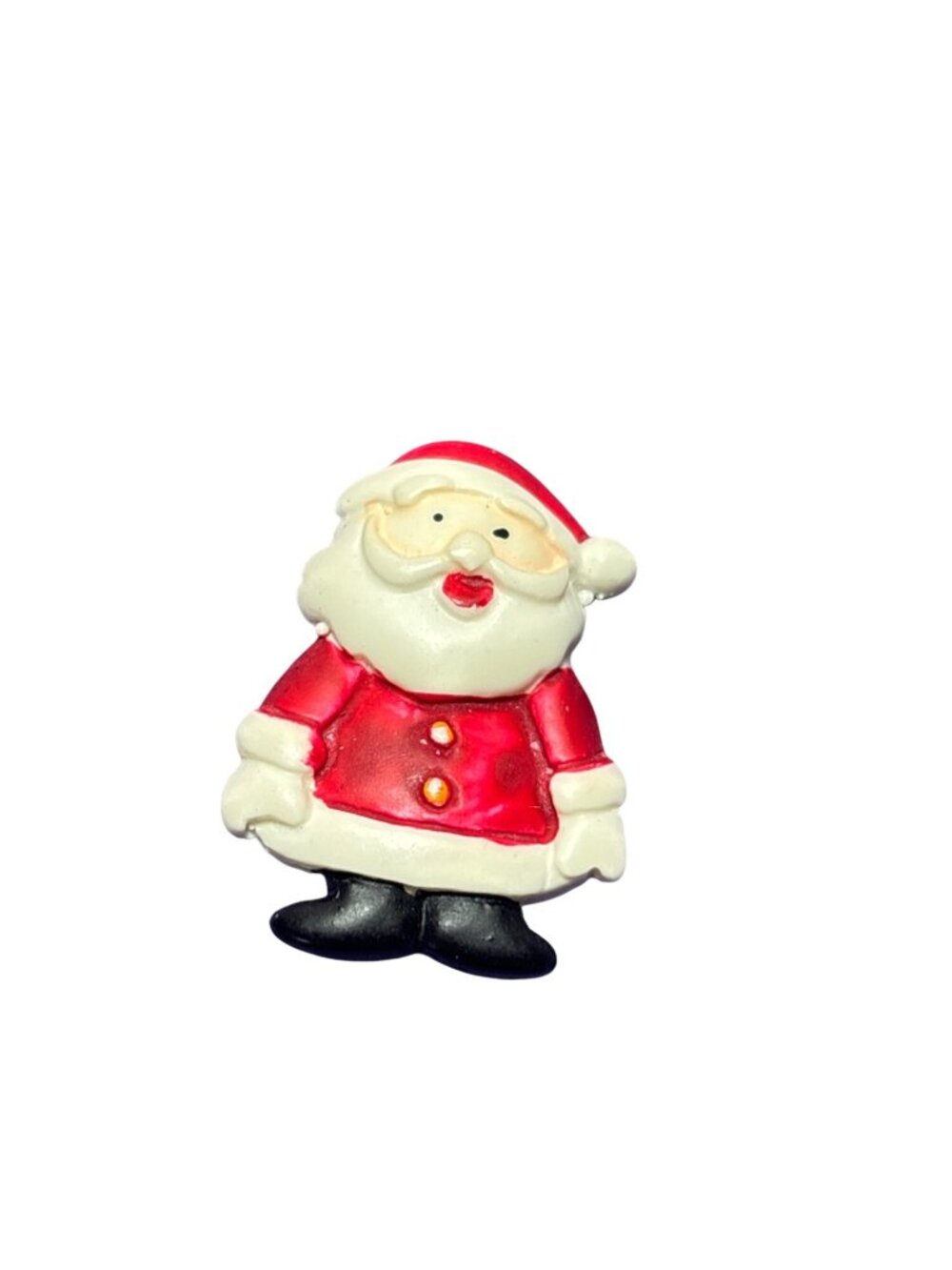 Vintage Plastic Santa Claus Brooch Pin 1 1/8 inches